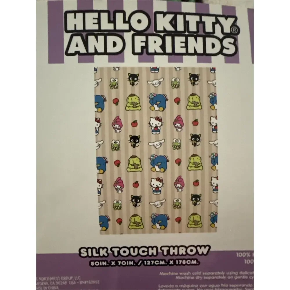 Hello Kitty & Friends Throw Blanket Silk Touch 50x70 Snacks Food 2025 Sanrio